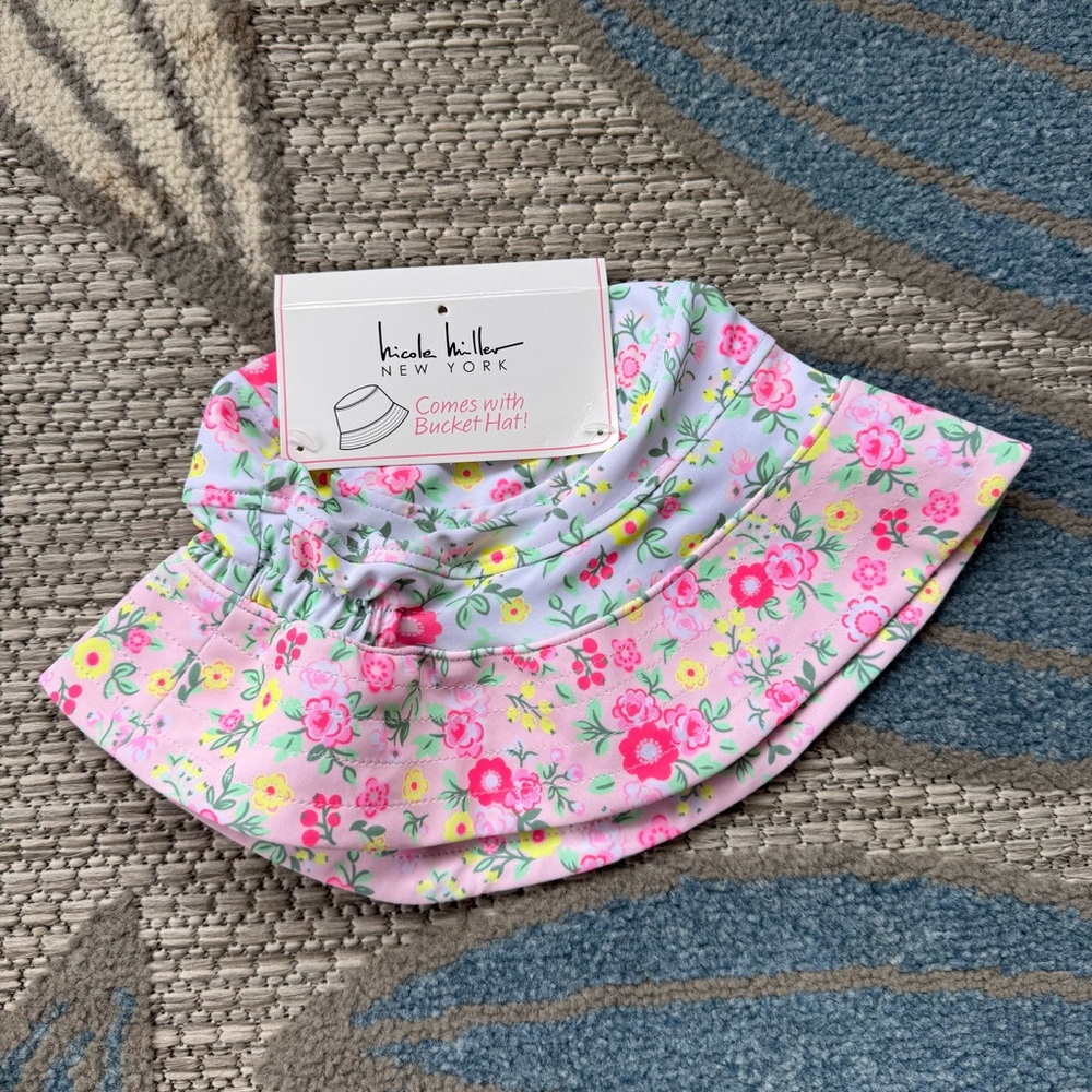 Nicole Miller NWT Toddler Girls Floral Pink 3 Piece Swim Wear‎ Size 3T - Picture 7 of 8